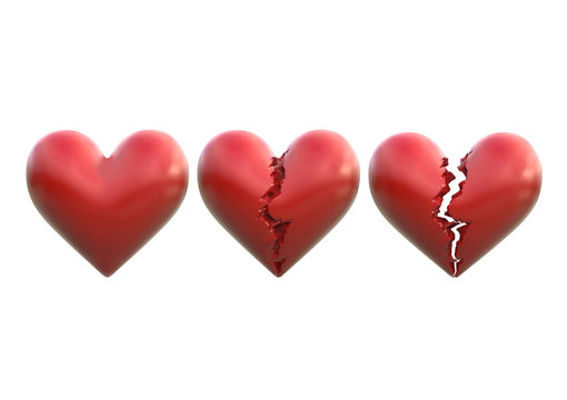 broken heart 3d illustration