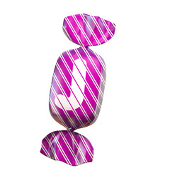 Candy 3d font letter J
