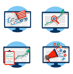 Website advertising and marketing icons set
