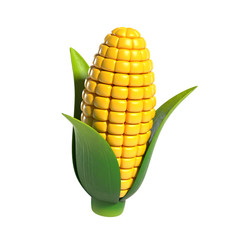 Corn cartoon style 3d rendering