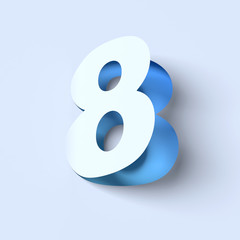 Cut out paper font number 8
