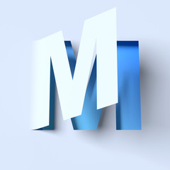 Cut out paper font letter M