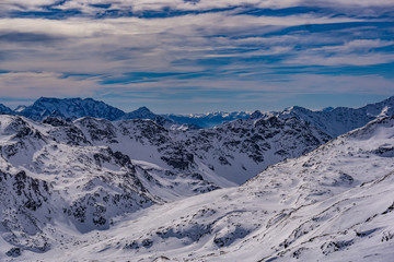 View of The Alps in Bormio, Valtellina, Italy
