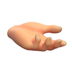 taking or giving hand 3d illustration