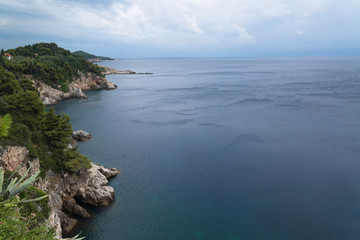 Aerial view on the sea in Dubrovnik, Croatia