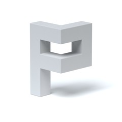 Isometric font letter P