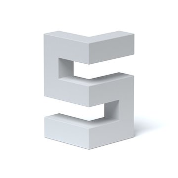 Isometric font letter S