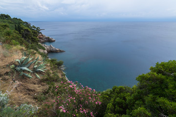 Obraz premium Aerial view on the sea in Dubrovnik, Croatia