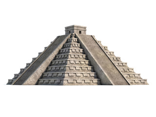 Mayan pyramid isolated on white 3d rendering - obrazy, fototapety, plakaty