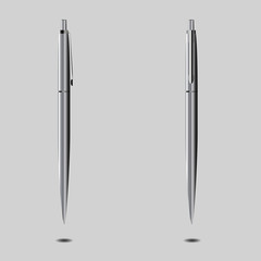 eps 10 vector set of pen isolated on gray background