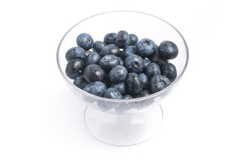 Blueberries into a bowl