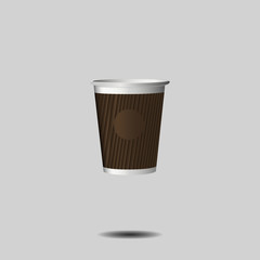eps 10 vector realistic brown cup mockup. Add your company name and logo