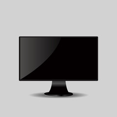 eps 10 vector mockup of realistic computer screen isolated on gray background