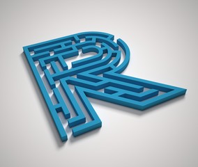 Maze font letter R