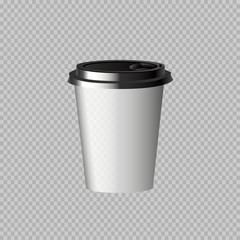 eps 10 vector paper cup for hot and cold drinks isolated on transparent background