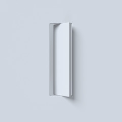 Cut out and rotated font 3d rendering letter I