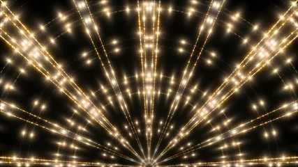 gold shape and black background, loop