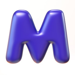 Bubbly 3d font letter M