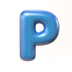 Bubbly 3d font letter P