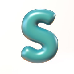Bubbly 3d font letter S