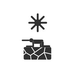 black and white Vector illustration in flat design of drought and thirsty man