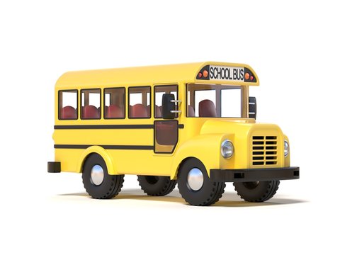 School bus 3d rendering