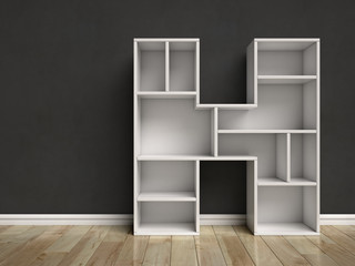 Fototapeta premium Letter H shaped shelves 3d rendering