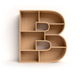 Shelf font 3d rendering letter B