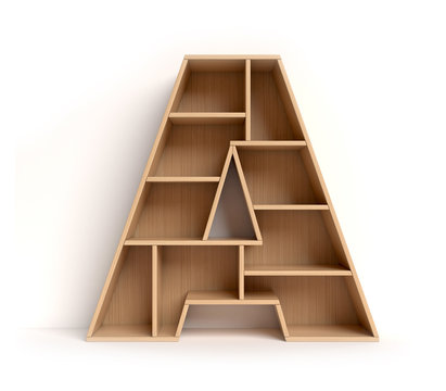 Shelf Font 3d Rendering Letter A