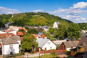 Fototapeta na wymiar Panorama of charming Kazimierz Dolny, one of the most beautifully situated little towns in central eastern Poland. Europe.