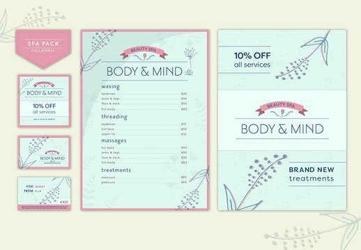 Spa, Health, and Wellness Stationery Branding Pack
