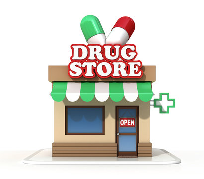 Drugstore 3d rendering