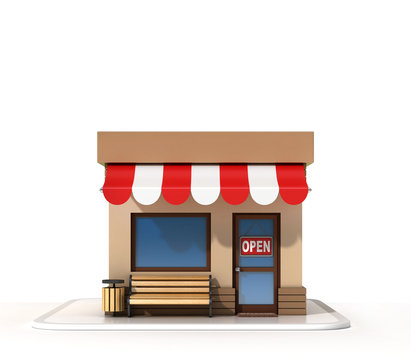 Store Front 3d Rendering