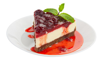 delicious cheesecake with strawberries