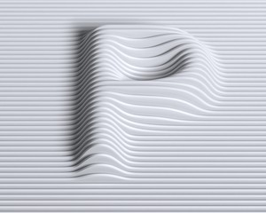 Linear 3d font letter P
