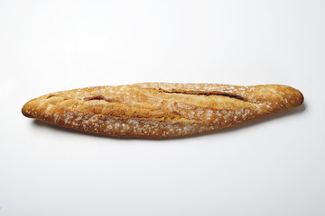 Bread on white background. Isolated. Horizontal shoot.