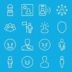 Set of 16 user outline icons