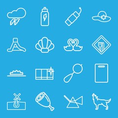 Set of 16 logo outline icons
