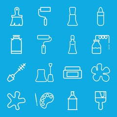 Set of 16 paint outline icons