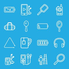Set of 16 portable outline icons