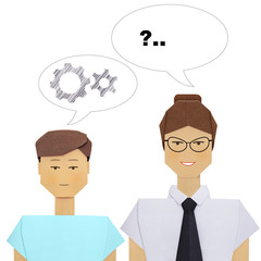 Origami pupil and teacher dialog