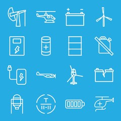 Set of 16 fuel outline icons