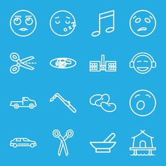 Set of 16 clipart outline icons