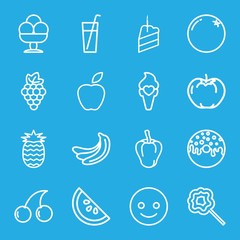 Set of 16 sweet outline icons