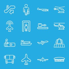 Set of 16 passenger outline icons