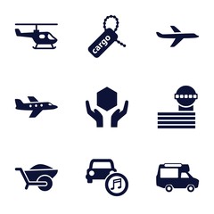 Set of 9 transport filled icons