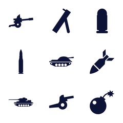 Set of 9 conflict filled icons