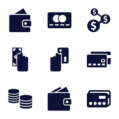 Set of 9 pay filled icons