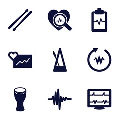 Set of 9 beat filled icons