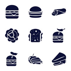 Set of 9 lettuce filled icons